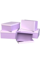 5 Geschenkboxen "uni" im Set, rechteckig, 4 Farben sortiert