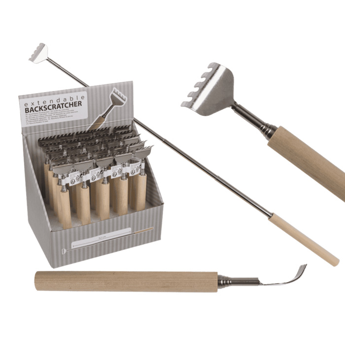 Ausziehbarer Metall-Rückenkratzer mit Holzgriff,