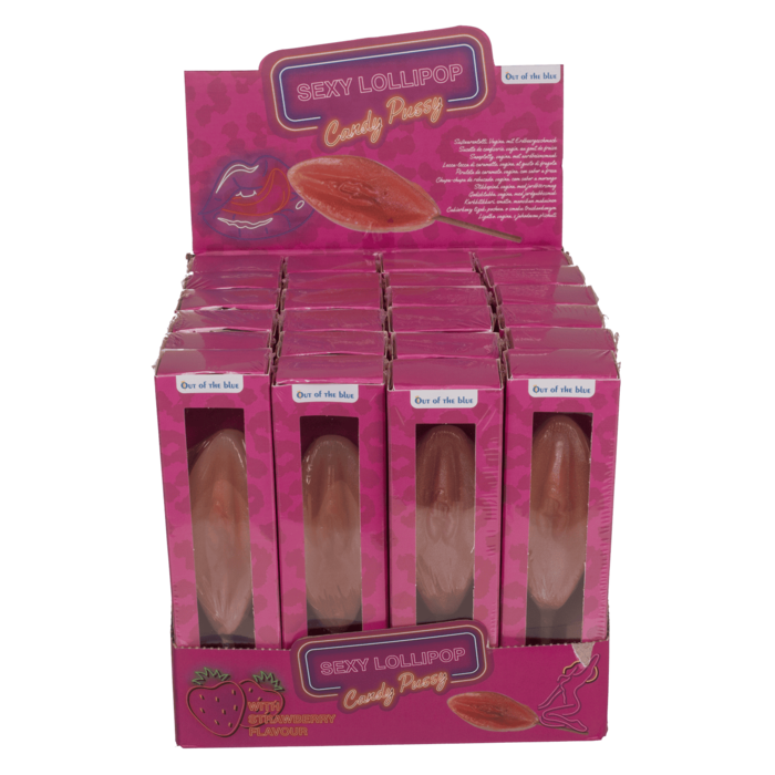 Süßwarenlolli, Vagina, mit Erdbeergeschmack,