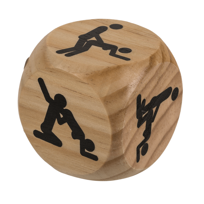 Holz-Würfel, Kamasutra, ca. 6 x 6 cm,
