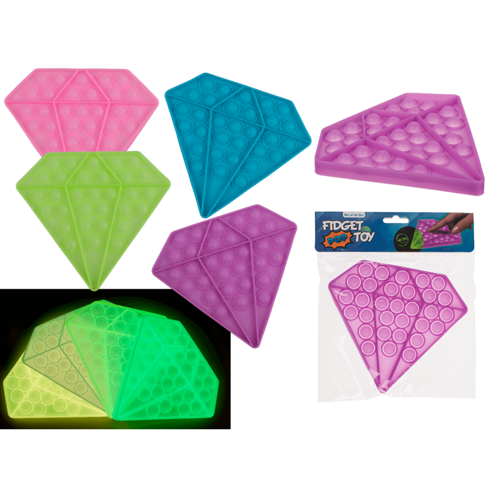 Fidget Pop Toy, Diamant, leuchtet im Dunkeln,