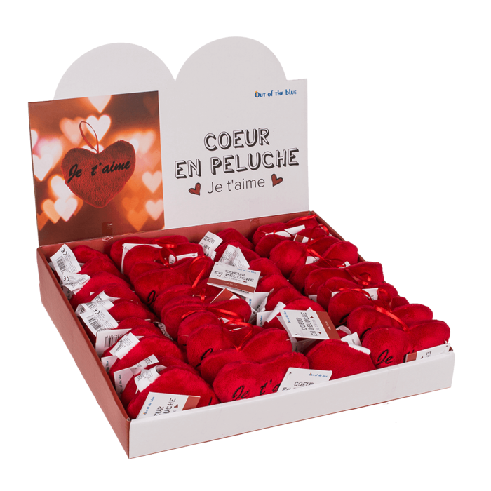 "Rotes Plüschherz, Je t'aime, ca. 10 cm,"