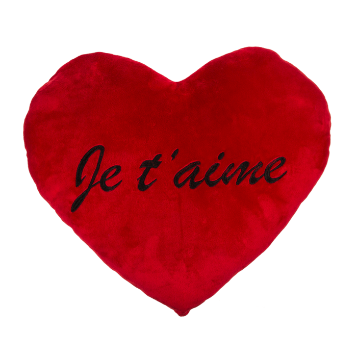 "Rotes Jumbo-Plüschherz, Je t'aime, ca. 60 cm"