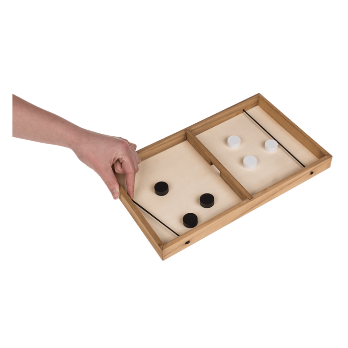 Holz-Puckspiel, ca. 35 x 21 cm