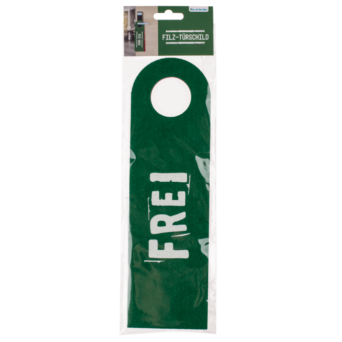 Filz-Türschild mit deutschem Text,