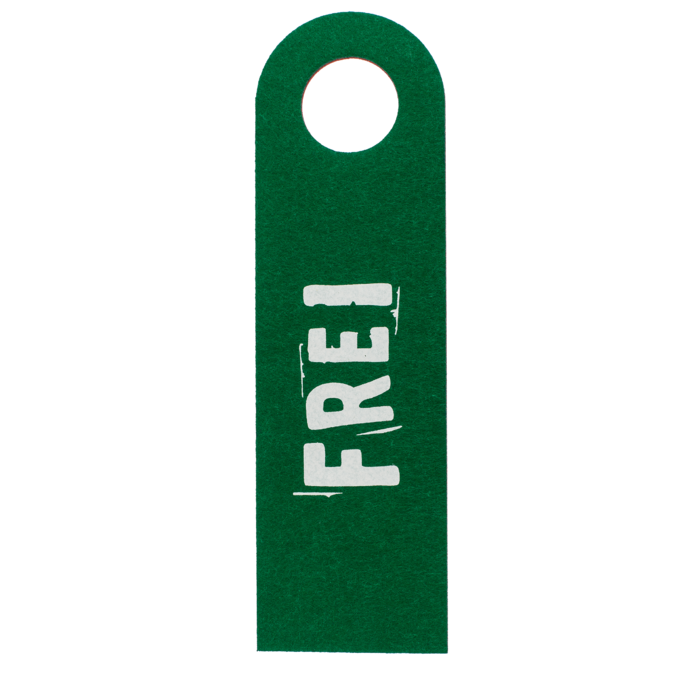 Filz-Türschild mit deutschem Text,