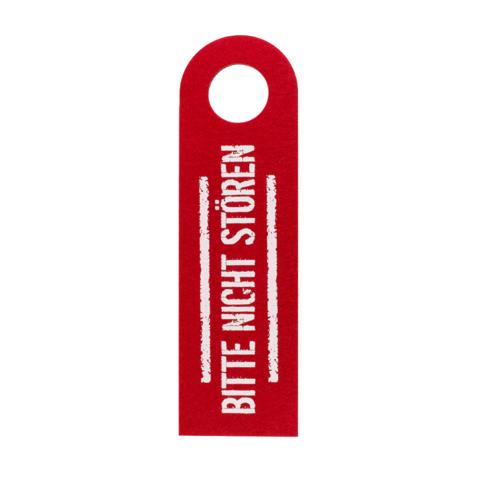 Filz-Türschild mit deutschem Text,