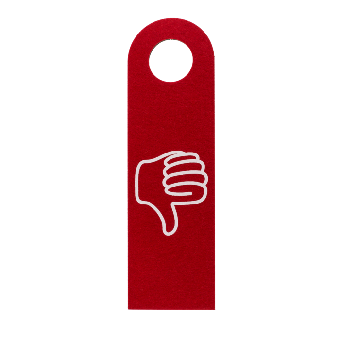 Filz-Türschild mit deutschem Text,