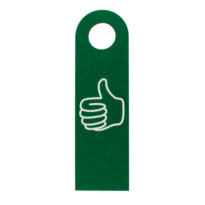 Filz-Türschild mit deutschem Text,