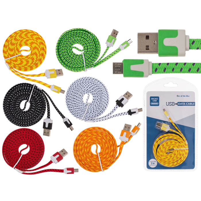 USB & Micro-USB-Ladekabel mit Textilummantelung,