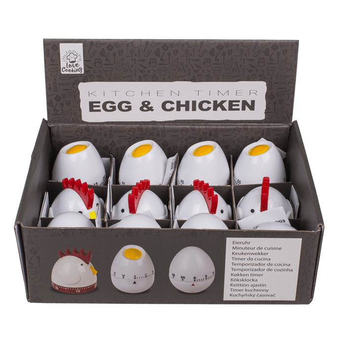 Kurzzeitwecker, Egg & Chicken, ca. 8 x 7 cm,