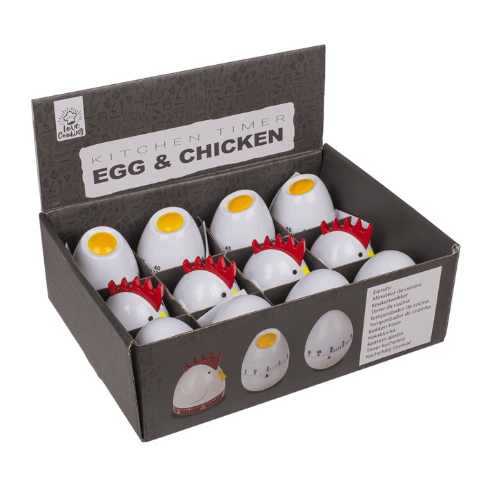 Kurzzeitwecker, Egg & Chicken, ca. 8 x 7 cm,