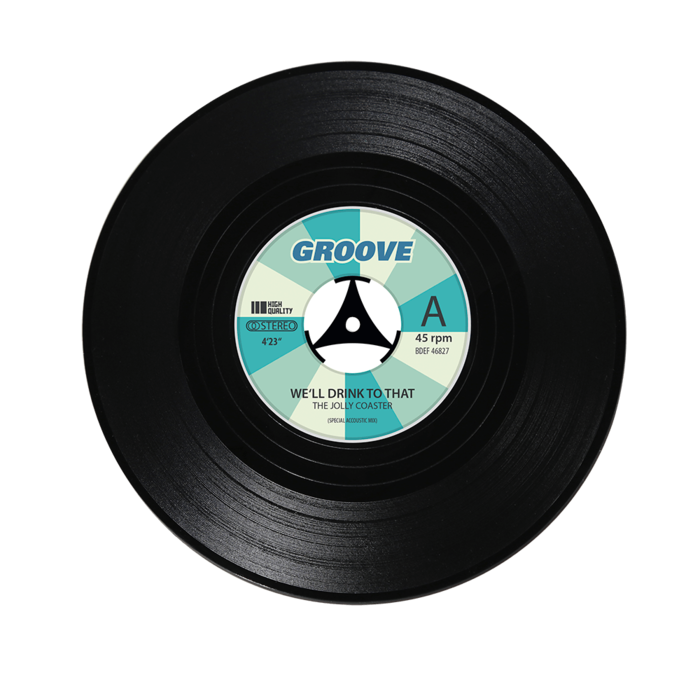 Untersetzer, Vinyl-Schallplatte, D: ca. 11 cm,