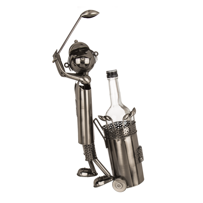 Metall-Flaschenhalter, Golfspieler, ca. 42 x 26 cm