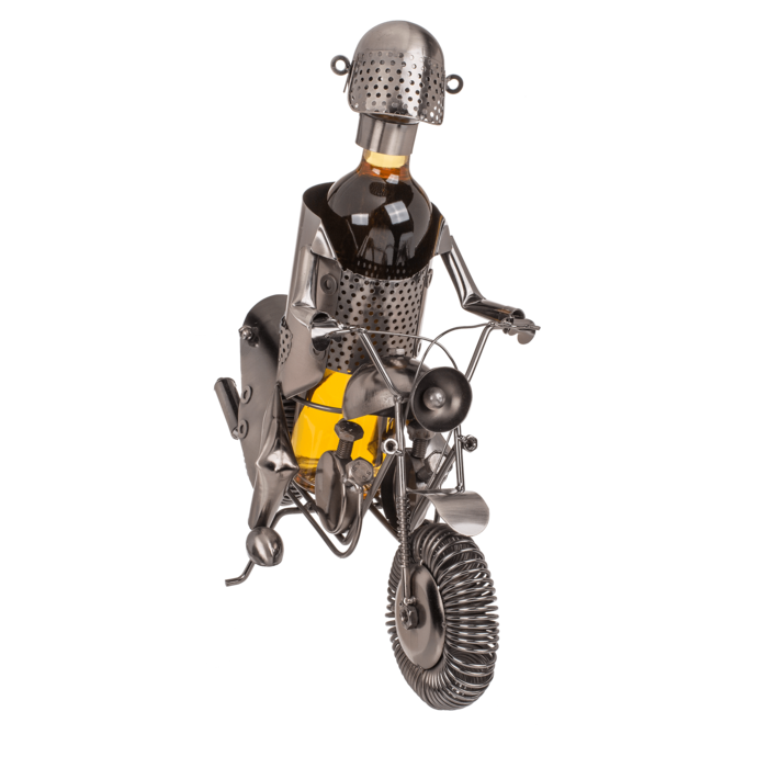 Metall-Flaschenhalter, Motorradfahrer II,