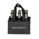 Graue Männerhandtasche mit 6 Fächern,