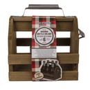 Holz-Flaschenhalter mit Metall-Flaschenöffner,