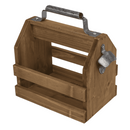 Holz-Flaschenhalter mit Metall-Flaschenöffner,