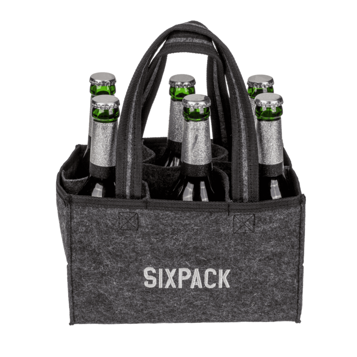Flaschentasche aus Filz mit 6 Fächern, Sixpack,