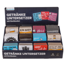 Kork-Untersetzer, Slogans, ca. 9,5 cm,