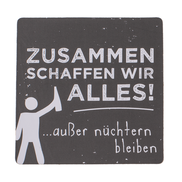Kork-Untersetzer, Slogans, ca. 9,5 cm,