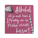 Kork-Untersetzer, Slogans, ca. 9,5 cm,