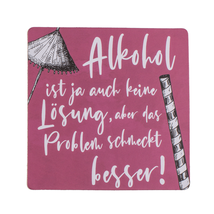 Kork-Untersetzer, Slogans, ca. 9,5 cm,