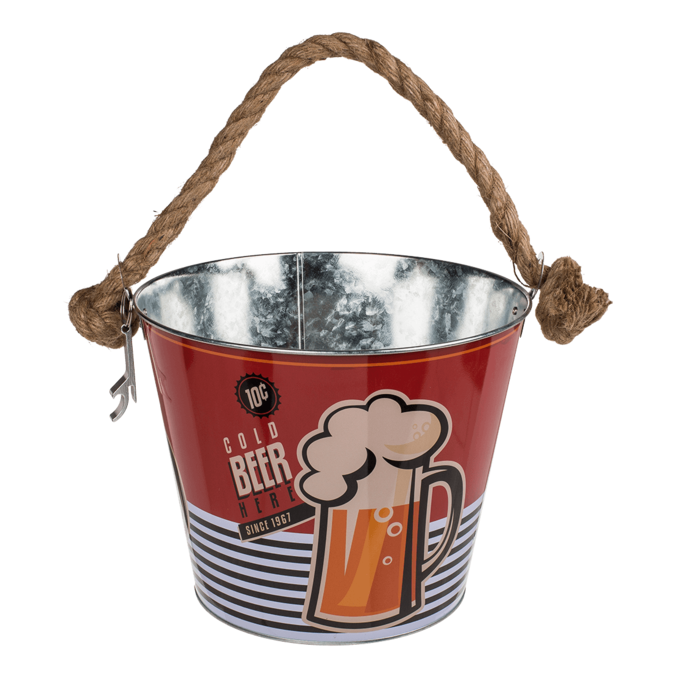 Metall-Biereimer mit Flaschenöffner, Beer,
