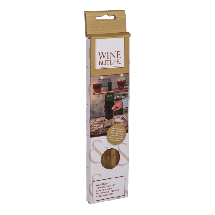 Wein-Butler, ca. 25 x 6 x 1 cm, Akazienholz,