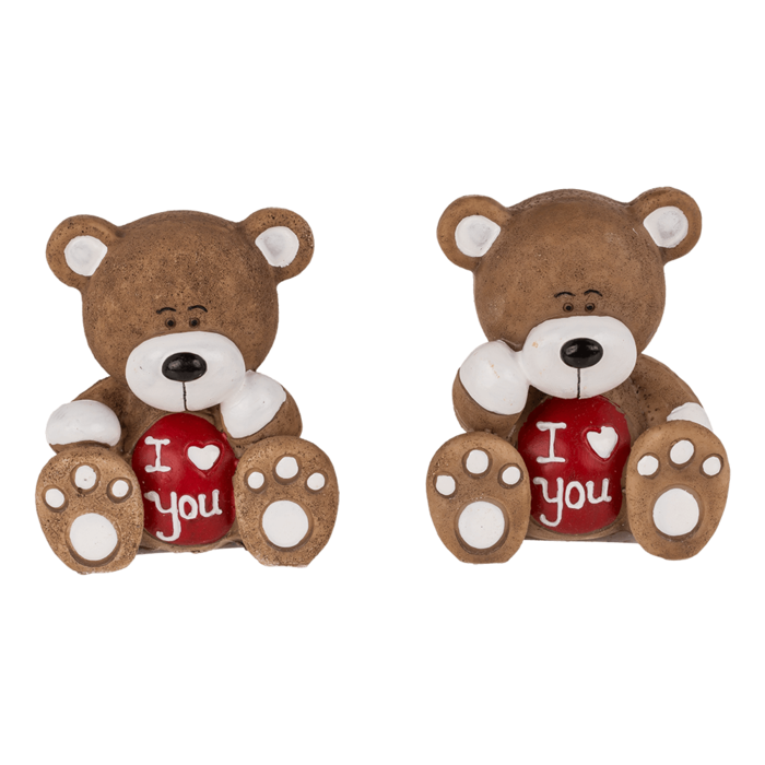 Deko-Figur, Bär mit I love you, ca. 6 x 5,5 cm,