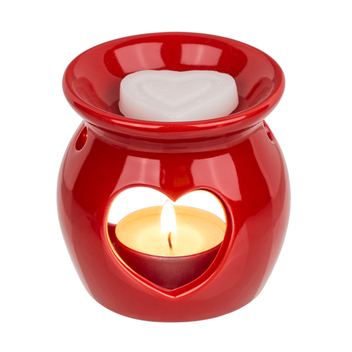 Aromalampe mit Duftmelt (Rose) Herz,