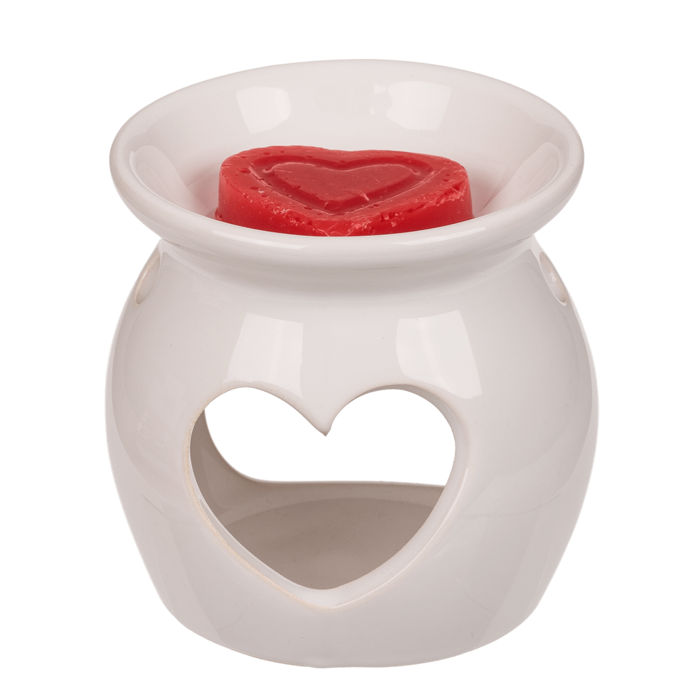 Aromalampe mit Duftmelt (Rose) Herz,