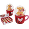 Glitterkugel, Bär, auf Sockel Tasse, I love you,