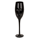 Schwarzes Sektglas mit silberfarbener
