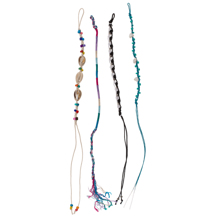 Textil-Armband, Friendship, mit Muscheln &