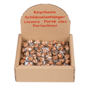 Metall-Schlüsselanhänger, Naturholz-Mini Herz,