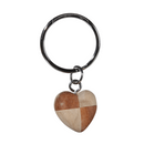 Metall-Schlüsselanhänger, Naturholz-Mini Herz,