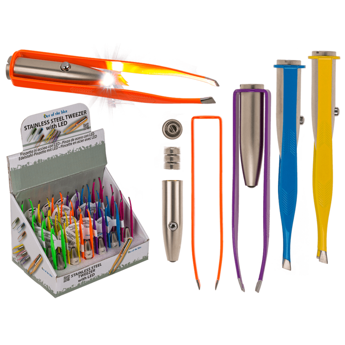 Edelstahl-Pinzette, Colours, mit LED