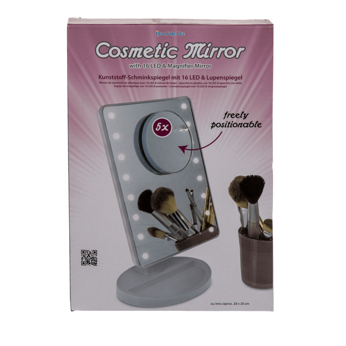 Schminkspiegel mit 16 LED & Lupenspiegel,