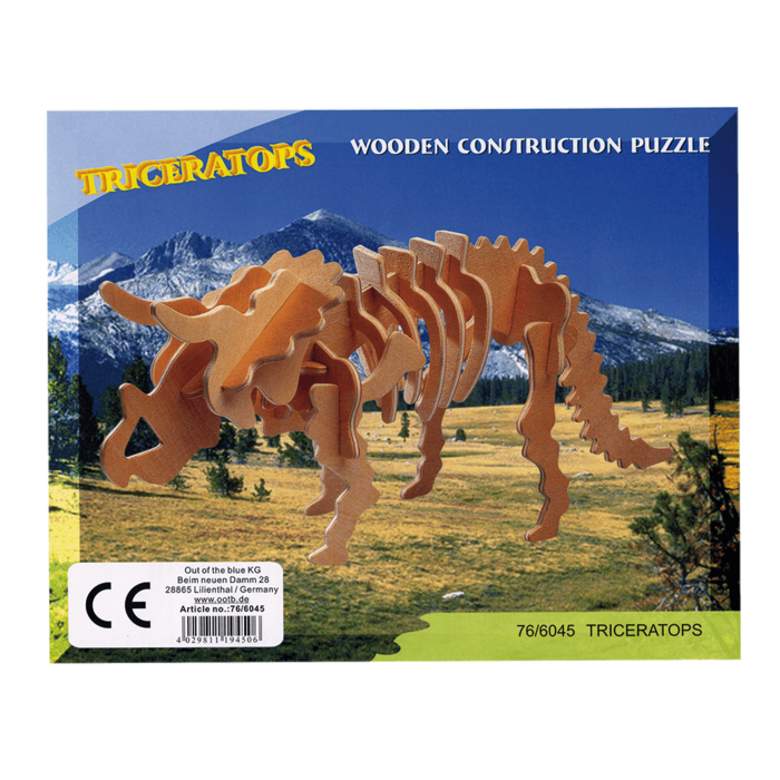 Naturholz-3D-Puzzle, Dinosaurierskelett I,