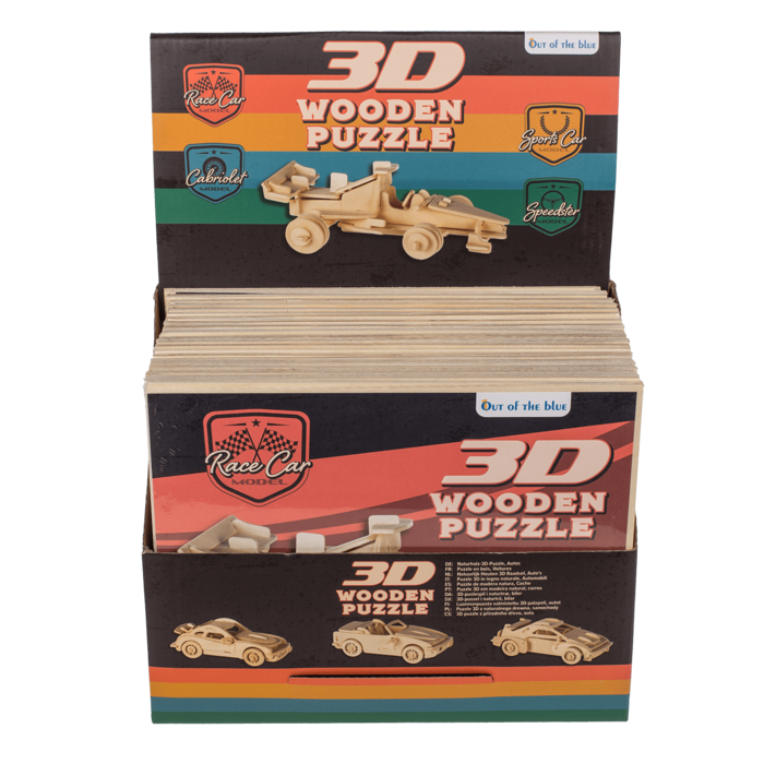 Naturholz-3D-Puzzle, Autos, ca. 4 x 15 cm,