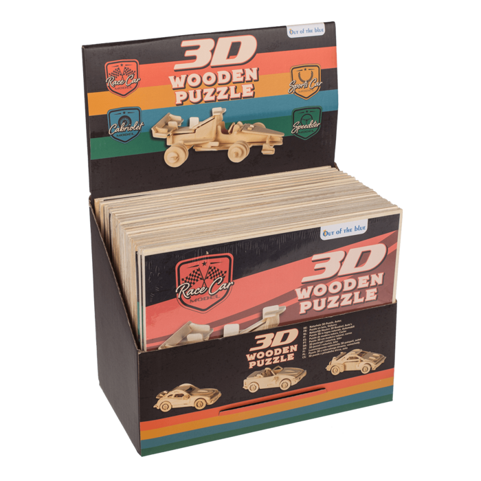 Naturholz-3D-Puzzle, Autos, ca. 4 x 15 cm,