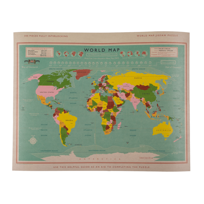 Puzzle, Weltkarte, 300-teilig, ca. 50 x 35 cm,