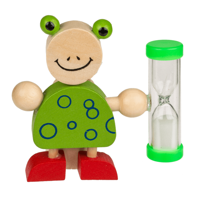 Holz-Zahnbürstenhalter mit Sanduhr, Tiere,