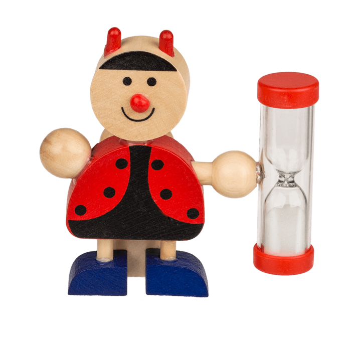 Holz-Zahnbürstenhalter mit Sanduhr, Tiere,