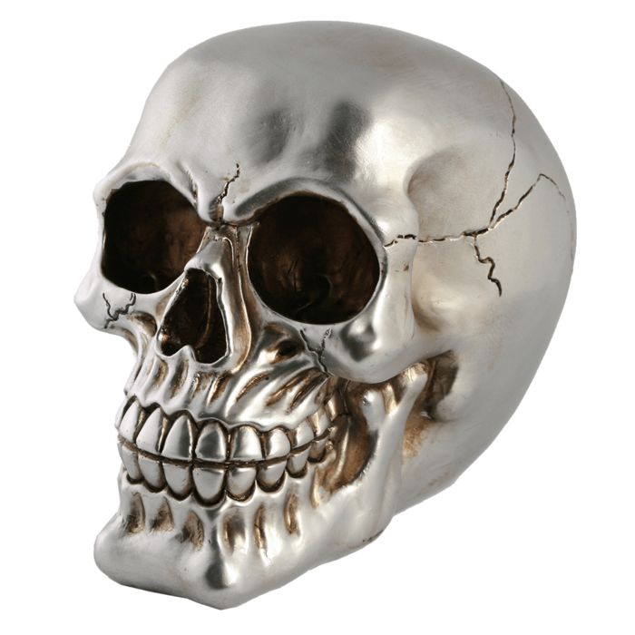 Spardose mit Schloss, Totenkopf, ca. 15 cm,