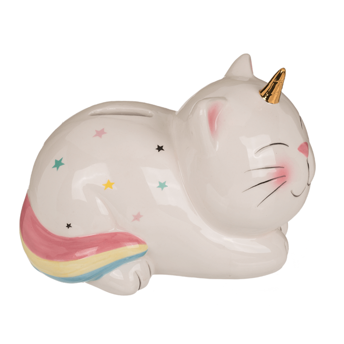 Spardose mit Schloss, Unicorn Cat, ca. 17 x 12 cm,