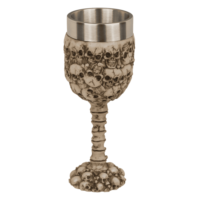 Becher, Totenkopf, mit Edelstahleinsatz,
