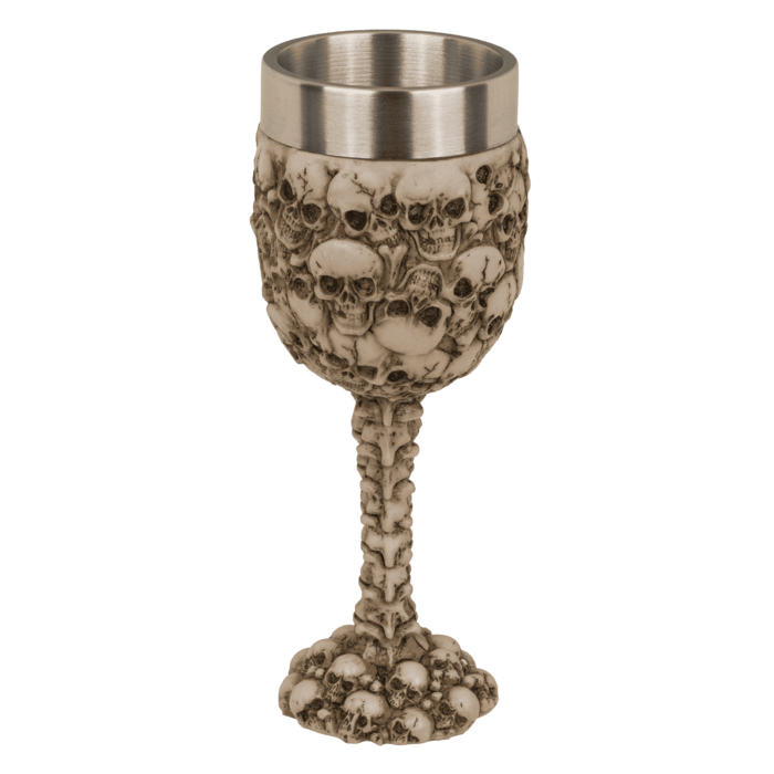 Becher, Totenkopf, mit Edelstahleinsatz,