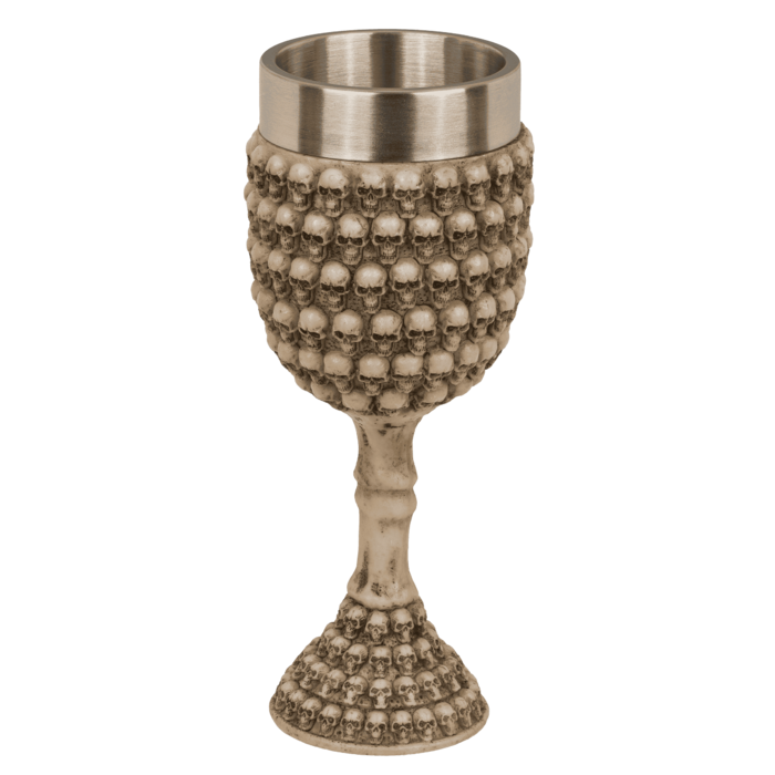 Becher, Totenkopf, mit Edelstahleinsatz,